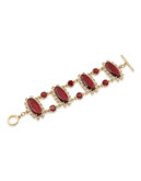 Carolee Clustered Garnet Flex Bracelet - RED