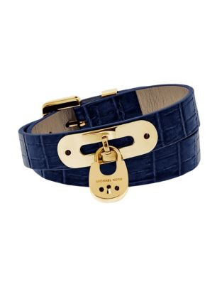 Michael Kors Leather Double Wrap Bracelet - GOLD