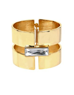 Diane Von Furstenberg Goldtone Swarovski Statement Cuff Bracelet - GOLD