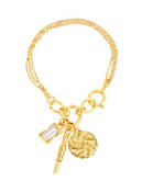 Diane Von Furstenberg Swarovski Mixed Charm Bracelet - GOLD