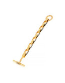 Diane Von Furstenberg Pewter Leather Link Toggle Bracelet - GREY