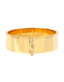 Diane Von Furstenberg Pave Bar Hinged Bangle Bracelet - GOLD