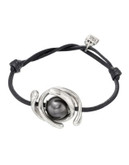 Uno De 50 Pearl and Leather Bracelet - GREY