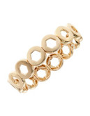 Kensie Hexagon Cut-Out Stretch Bracelet - GOLD