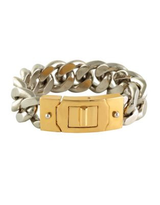 Cc Skye Gold and Rhodium Plated ID Bracelet - TWO TONED