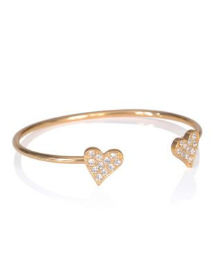 Kensie Pave Heart Cuff Bracelet - GOLD