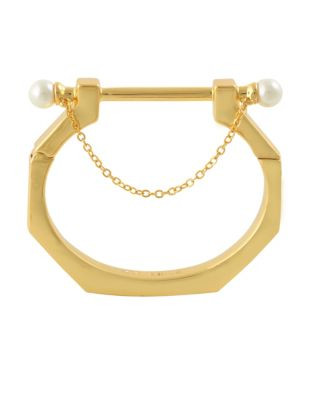 Cc Skye Melrose Faux Pearl and 12K Gold-Plated Cuff Bracelet - GOLD