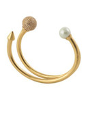 Cc Skye Moxie Crystal Faux Pearl and 12K Gold-Plated Open Cuff Bracelet - GOLD