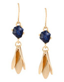 Kenneth Cole New York Gilded Lapis Geometric Stone and Shaky Sculptural Stick Drop Earring - BLUE