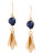 Kenneth Cole New York Gilded Lapis Geometric Stone and Shaky Sculptural Stick Drop Earring - BLUE