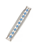 Kenneth Cole New York Moonstone Eclipse Round Stone Link Chain Multi Row Bracelet - BLUE
