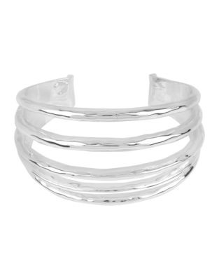 Robert Lee Morris Soho Boho City Sculptural Hinged Bangle Bracelet - SILVER