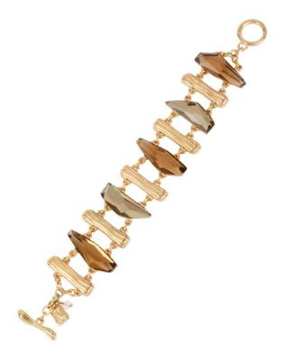 Robert Lee Morris Soho Faceted Stone Toggle Bracelet - TOPAZ