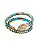 Betsey Johnson Ocean Drive Snake Faceted Bead Coil Bracelet - BLUE