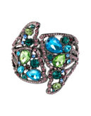 Betsey Johnson Butterfly Effect Mixed Faceted Stone Butterfly Cuff Bracelet - MULTI COLOURED