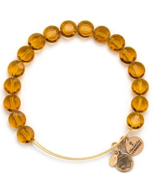 Alex And Ani Luxe Dark Topaz Beaded Bangle - GOLD