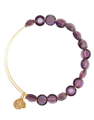 Alex And Ani Luxe Amethyst Beaded Bangle - GOLD