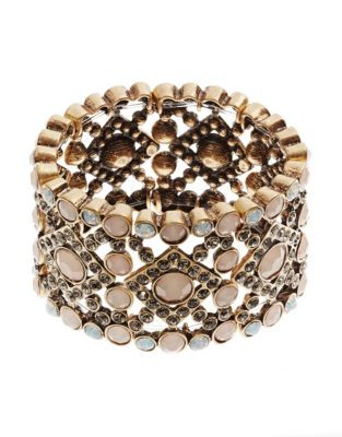 R.J. Graziano Multi Stone Cuff Bracelet - PINK