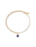 Alex And Ani Evil Eye Oval Figaro Pull Chain Bracelet - GOLD