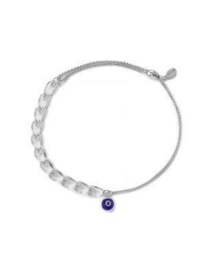 Alex And Ani Evil Eye Oval Figaro Pull Chain Bracelet - SILVER