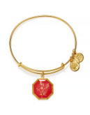 Alex And Ani Pursuit of Persephone Collection Neptunes Protection - Larkspur Bangle - RED/GOLD