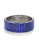 Expression Five-Row Rhinestone Bracelet - BLUE