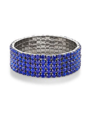 Expression Five-Row Rhinestone Bracelet - BLUE