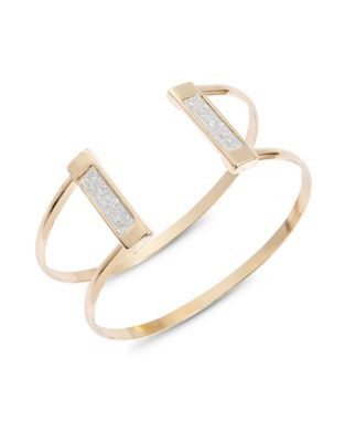 Expression Cut-Out Glitter Cuff Bracelet - GOLD