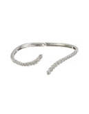 Betsey Johnson All That Glitters Pave Crystal Bypass Silver Bracelet - CRYSTAL