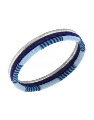 Lucky Brand Silvertone Bracelet Set - BLUE