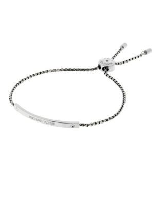 Michael Kors Etched Logo Slider Bracelet - SILVER