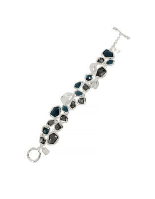 Robert Lee Morris Soho Mixed Faceted Stone Toggle Bracelet - BLUE