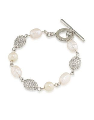 Carolee Oyster Bar Flex Bracelet - WHITE