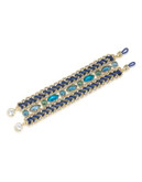 Carolee Rhinestone Woven Chain Bracelet - LIGHT BLUE