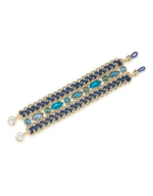 Carolee Rhinestone Woven Chain Bracelet - LIGHT BLUE