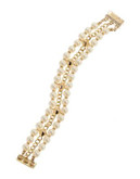 Kensie Pearl Strandage Flex Bracelet - WHITE