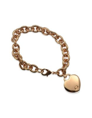 Guess Logo Heart Bracelet - ROSE GOLD