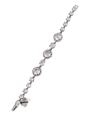 Betsey Johnson All That Glitters Ruffled Crystal Silver Bracelet - CRYSTAL