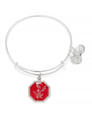Alex And Ani Pursuit of Persephone Collection Neptunes Protection - Larkspur Bangle - RED/SILVER
