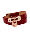 Michael Kors Leather Double Wrap Bracelet - RED