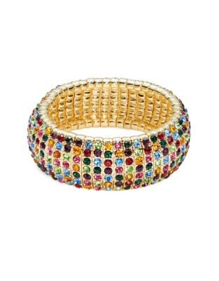 R.J. Graziano Multi-Colored Crystal Stretch Bracelet - GOLD