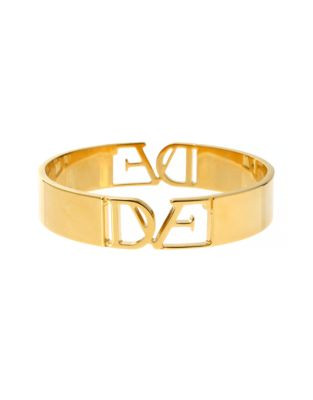 Diane Von Furstenberg Belle de Jour Cut Out Gold Cuff Bracelet - GOLD
