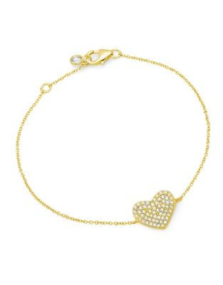 Crislu Simply Pave Heart Bracelet - GOLD
