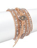 Chan Luu Pearl and Quartz Leather Wrap Bracelet - PEARL