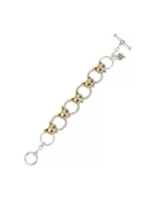 Betsey Johnson Fox Trot Fox and Pave Ring Toggle Bracelet - CRYSTAL