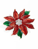 Jones New York Poinsettia Pin with Gift Box - RED