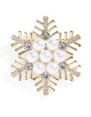 Jones New York Boxed Snowflake Pin - WHITE