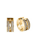 Michael Kors Heritage Maritime Gold Clear H Huggie Earring - GOLD