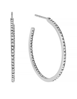 Michael Kors Brilliance Statement Small Hoop Earring - SILVER