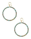 Chan Luu Turquoise Bead Hoop Earrings - BLUE